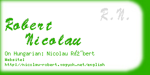 robert nicolau business card